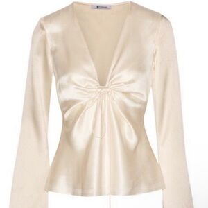 Elegant Cream Satin Women's Top